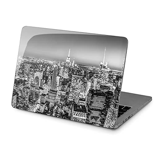 Hard Case Compatible for MacBook Pro 16 14 M3 M2 2023 M1 Pro 13 2022 Air 13 2021 Retina 2020 Mac 11 12 Monochrome New York Cover America Protective Design Skyline Laptop City Nightlife Print
