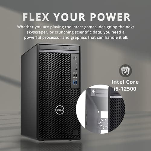 Dell OptiPlex 3000 Tower Business Desktop, Intel i5-12500 Processor, 32GB RAM, 2TB PCIe SSD, Ethernet, WiFi Adapter, KB& Mouse, DVDRW, Windows 11 Pro, Black