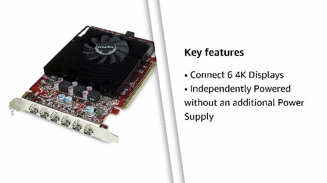 VisionTek Radeon HD 7750 2GB GDDR5 – 4K Resolution Support Graphics Card – Support up to 6 Monitors with Mini DisplayPort Outputs – AMD Eyefinity 2.0 – Suitable Graphics Card for Gaming PC