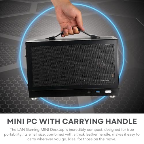 LAN Gaming Desktop (8.1L Small & Light, RTX 5070 12GB, AMD Ryzen 7 8700F, 32GB DDR5 RAM, 2TB NVMe SSD, Internal WiFi + Bluetooth, Windows 11 Pro) Best Mini ITX SFF Computer (Black)
