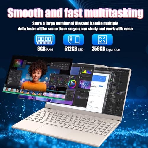 2025 New Portable Laptop,Student and Business,14" FHD IPS Display,Quad-Core N5095 Processor,8GB DDR4 RAM,512GB PCIe SSD,Numeric Keypad,2.4/5G WiFi,38WH Battery,Webcam,Mini HDMI,USB(Pink)