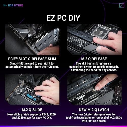 ASUS ROG Strix Z890-E Gaming WiFi Intel® Z890 LGA 1851 ATX Motherboard, Advanced AI PC-Ready, 18+2+1+2 Stages, DDR5, WiFi 7, 7X M.2, Thunderbolt™ 4, USB Type-C®, AI Overclocking, Cooling & Networking