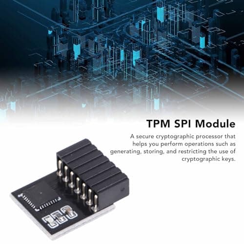 TPM 2.0 Module, Black PCB 14Pin SPI TPM 2.0 Encryption Security Module Remote Card Replacement TPM Chip Computer Components Fit for Motherboard Fit for Win11 System