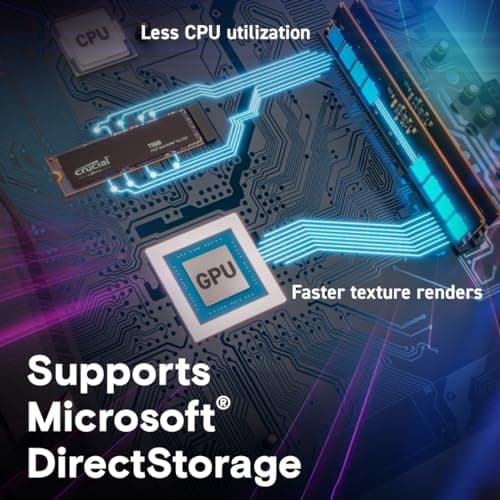 Crucial T500 2TB Gen4 NVMe M.2 Internal Gaming SSD with Heatsink, Up to 7400MB/s, PlayStation 5 Compatible + 1mo Adobe CC All Apps- CT2000T500SSD5