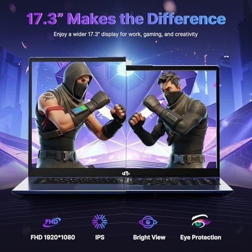 NIMO 17.3 Gaming-Laptop Ryzen 9 8945HS (>i9-13900H) 16GB RAM, 1TB SSD, Radeon 780M, PD 100W USB-C 4.0 AI-Enhanced for Copilot VR Ready, Backlit KB Fingerprint Unlock, Gaming Student Office Business