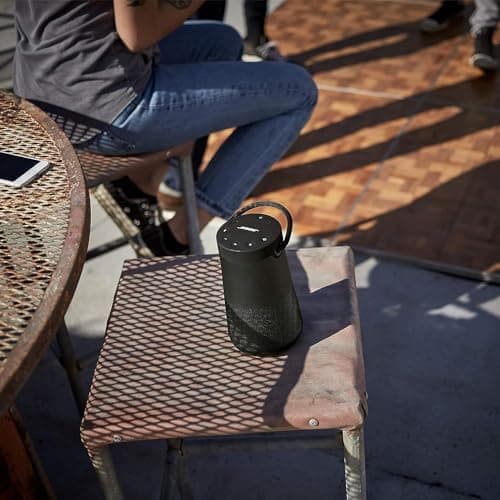 Bose SoundLink Revolve+ (Series II) Bluetooth Speaker, Portable Speaker with Microphone, Wireless and Water Resistant with 360 Degree Sound, Long Lasting Battery and Handle, Black