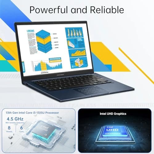 ASUS Vivobook 14 Linux Ubuntu Laptop, 14" FHD Laptop Computer for Student & Business, 13th Gen Intel Core i3-1315U, 8GB RAM, 512GB SSD, NumberPad, Privacy Camera, Wireless Mouse, Linux Ubuntu OS