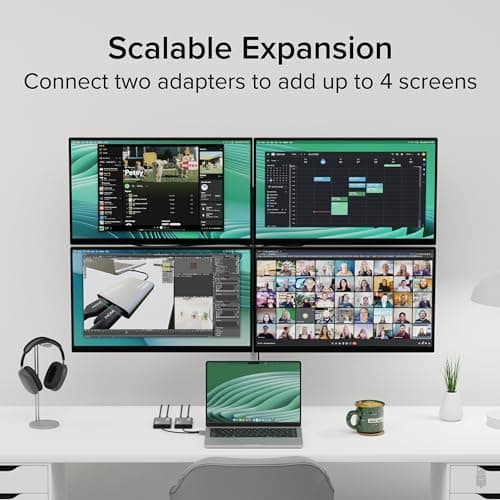 Plugable USB C to HDMI Adapter, Dual Monitor 4K 60Hz for Apple Mac M1/M2/M3, DisplayLink Multiple Displays for Thunderbolt MacBook or iMac, Driver Required (USBC-6950M)
