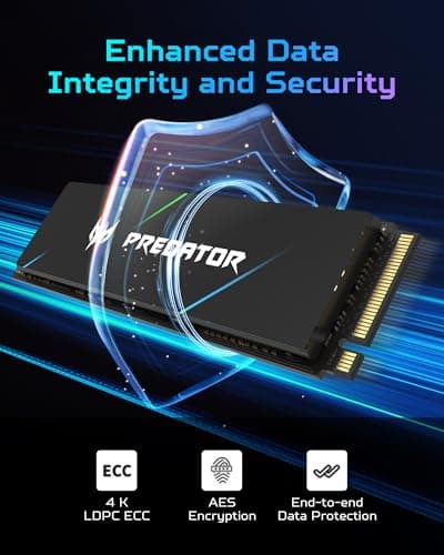 Predator M.2 SSD 2TB GM7000 with DRAM Cache NVMe 1.4 2280 PCIe Gen4×4 Ultra high Speed (Maximum Read: 7400MB/s, max Write: 6700MB/s) 3D NAND TLC Internal SSD Compatible with PS5 Pro - BL.9BWWR.106