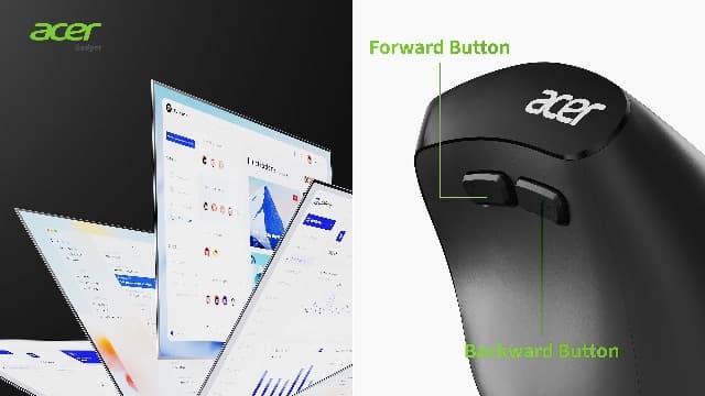 acer Ergonomic Mouse Wireless, 1000/1200/1600 Adjustable DPI Vertical Mouse with 6 Buttons, Rechargeable Ergo Mice with 2.4GHz USB Receiver for Computer, Laptop, PC, iMac and Desktop