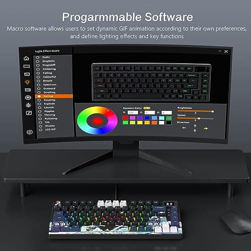 Womier S-K80 75% Keyboard with Color Multimedia Display Mechanical Gaming Keyboard, Wired Hot Swappable Gasket Mount RGB Custom Key Board, Pre-lubed Stabilizer for Mac/Win, Black Kanagawa
