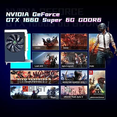 Lenovo Gaming PC Desktop Computer - Intel Quad I5 up to 3.6GHz, GeForce GTX 1660 Super 6G GDDR6, 16GB Memory, 256G SSD + 3TB, RGB Keyboard & Mouse, WiFi & Bluetooth 5.0, DVD, Win 10 Pro (Renewed)