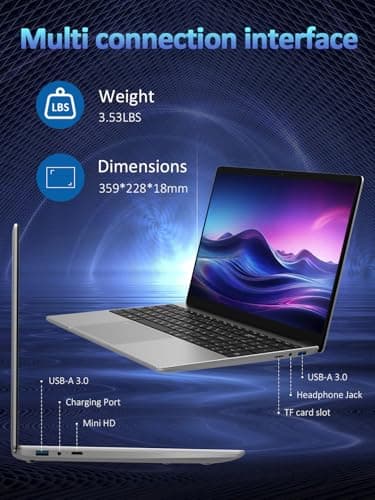T152A 15.6" Business Laptop, 4-Core up to 3.6GHz CPU N150, 16GB RAM 1TB SSD, FHD Display, Backlit Keyboard, Fingerprint Unlock, Student Laptops Computer Win11 Pro OS, 2-Year Warranty – Silver