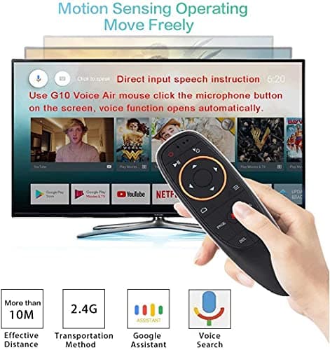 BL Air Mouse Remote Control, Voice Remote 2.4G RF Wireless Remote Control with 6-Axis Gyroscope IR Learning, USB Air Mouse Remote for PC Smart TV Android TV Box HTPC Laptop Projector Android Windows