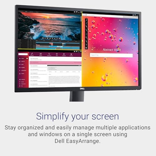 Dell SE2722HX Monitor - 27 inch FHD (1920 x 1080) 16:9 Ratio with Comfortview (TUV-Certified), 75Hz Refresh Rate, 16.7 Million Colors, Anti-Glare Screen with 3H Hardness - Black
