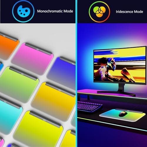 Illuminated Gaming Mouse Mat, Fully Illuminated RGB Gaming Mouse Pad, LED Gaming Pad for Mouse and Keyboard, Chasing Light Mouse Pad, Detachable USB Cable, 18pcs Lights, 14 * 12inches