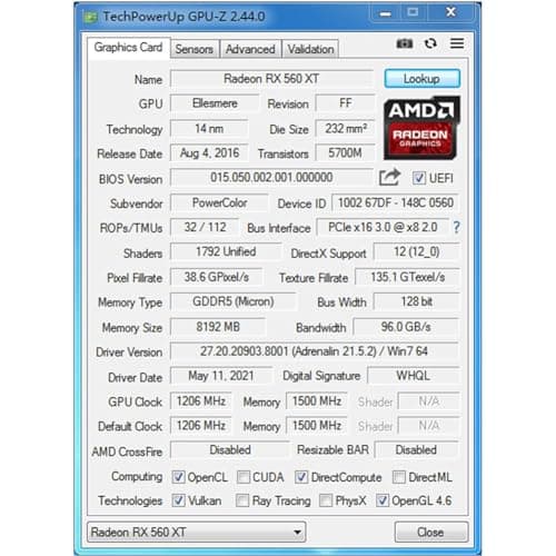 QTHREE Radeon RX 560 XT 8GB GDDR5 Graphics Card,1792SP,128 Bits,DVI,HDMI,DP,Gaming Video Card for PC,Computer GPU,PCI Express x16 3.0