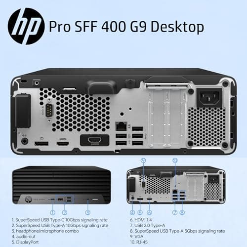 HP Core i9 Desktop Computer, 64GB RAM, 1TB SSD | SFF Small Form Factor, Intel Core i9 16-Core Processor, Type-C, HDMI, DisplayPort, Wired Keyboard and Mouse, Windows 11 Pro
