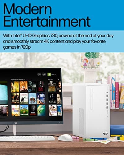 HP Pavilion TP01-3016 Home & Business Desktop, 12th Gen Intel® Core i5-12400, 12 GB DDR4 RAM, 512 GB SSD,Wi-Fi 6 + and Bluetooth® 5.2, Sleek and Compact Tower Design, No Optical Drive (Renewed)