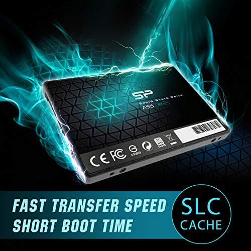 SP Silicon Power 4TB SSD 3D NAND A55 SLC Cache Performance Boost SATA III 2.5'' 7mm (0.28'') Internal Solid State Drive (SP004TBSS3A55S25)