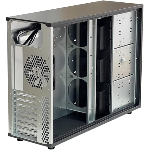 ZhenLoong full tower NAS computer case ITX MATX ATX EATX 15 bay hot swap server GPU Graphic workstation chassis, Black, Loong1