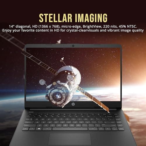 HP Stream 14" HD BrightView Laptop, Intel Celeron N4120, 16GB RAM, 288GB Storage (128GB eMMC + 160GB SSD Docking Station Set), Intel UHD Graphics, HD Webcam, Wi-Fi, 1 Year Office 365, Win 11 S, Black