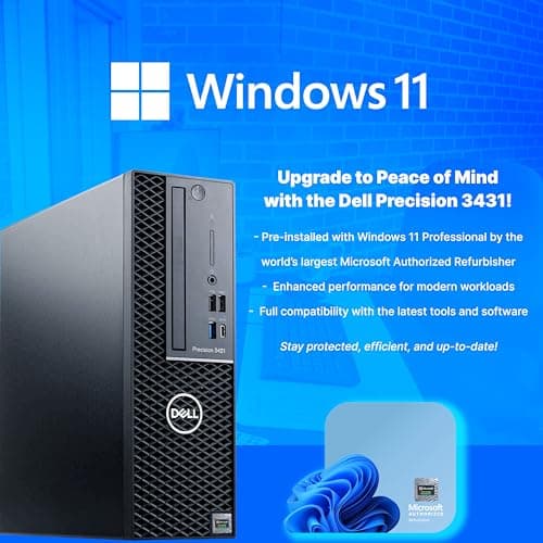 Dell Precision Workstation PC | Quadro P620 GPU - Editing & Design | Windows 11 Pro | Intel i5-9500 | 16GB RAM 1TB SSD | New 24" LCDs | Home or Office Computer | WiFi 6 AX200 + BT (Renewed)