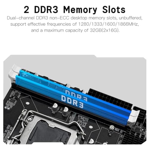 MACHINIST H61 LGA 1155 (Intel 2th/3th Gen) Gaming Motherboard, Flex-ATX Computer Motherboards Support PCIe 2.0, 100M LAN, DDR3, SATA M.2 for Intel i3,i5,i7/Xeon E3 V2/Pentium