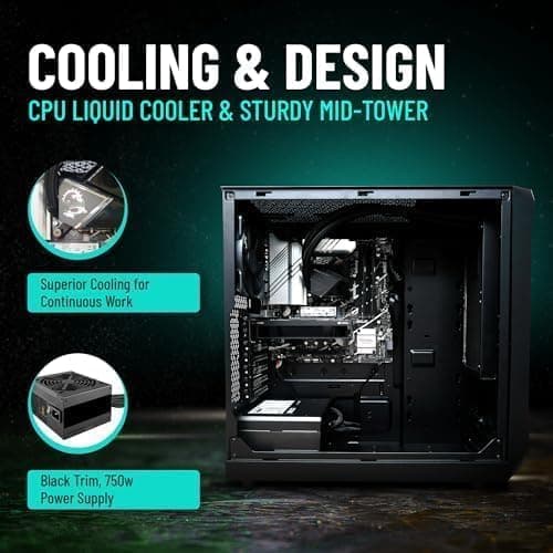 CPU Solutions Express HD Video Editing PC, 4K, HD Video Editing Workstation - Ryzen 7 9700X, 5.5Ghz 8-Core, 64GB DDR5 RAM, 2TB NVMe SSD, Quadro RTX 2000ADA 16GB, Windows 11 Pro Computer Tower