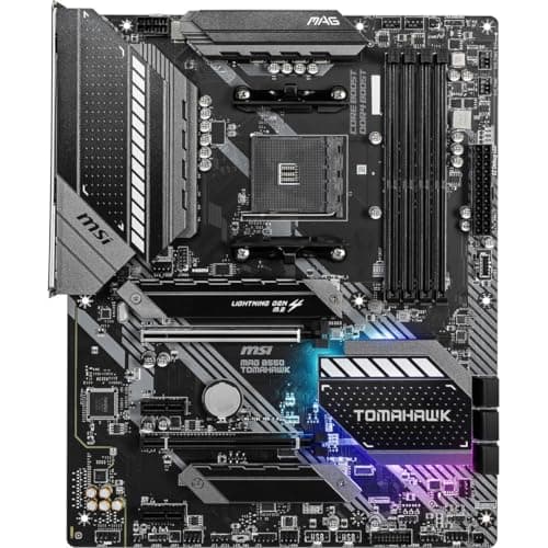 msi MAG B550 TOMAHAWK Gaming Motherboard (AMD AM4, DDR4, PCIe 4.0, SATA 6Gb/s, M.2, USB 3.2 Gen 2, HDMI/DP, ATX, AMD Ryzen 5000 Series processors)