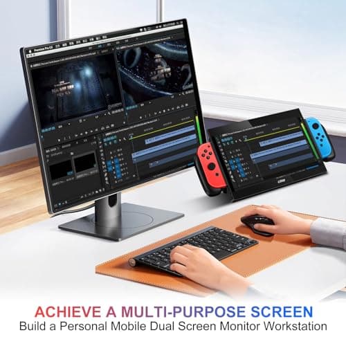 G-STORY 10.1‘’ Portable Monitor for Switch, 1080P Portable Gaming Monitor IPS Screen with USB Type-C and Randomly Bag, Game Mode, Travel Monitor fo Switch（not Included）