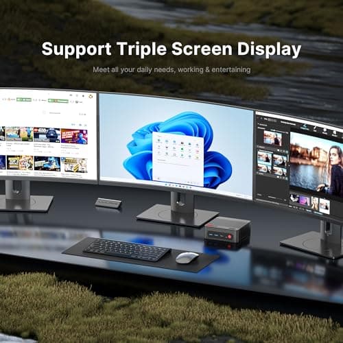 P4 Light Gaming Mini PC, Ryzen 7 5825U, 32GB RAM 1TB SSD, 11 Pro Triple 4K 60HZ Displays Desktop Computers, Support PS3 Emulator Micro PC, HDMI+DP+Type-C, WiFi 6E, BT5.2, Dual 2.5GbE LAN
