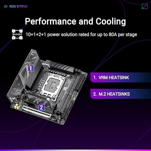 ASUS ROG STRIX B860-I GAMING WIFI B860 LGA 1851 mITX Mini-ITX motherboard, Intel® Core™ Ultra Series 2 Ready, Advanced AI ready, 10+1+2+1 stage, DDR5, 2.5G LAN, WiFi7, M.2, Thunderbolt™ 4, USB Type-C®