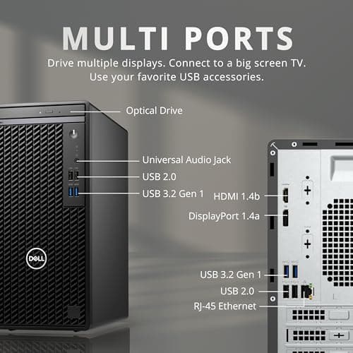 Dell OptiPlex 3000 Tower Business Desktop, Intel i5-12500 Processor, 32GB RAM, 2TB PCIe SSD, Ethernet, WiFi Adapter, KB& Mouse, DVDRW, Windows 11 Pro, Black