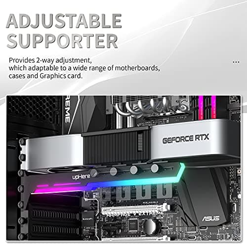 upHere 5V 3PIN Addressable RGB Graphics Card GPU Brace Support Video Card Sag Holder,Built-in 5V ARGB Strip,Adjustable Length and Height Support,G276ARGB