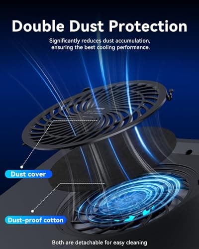 llano RGB Laptop Cooling Pad, Gaming Laptop Cooler with Powerful Turbofan, Fast Cooling Laptop 15.6-21in, Adjustable Speed, Touch Control, LCD Screen