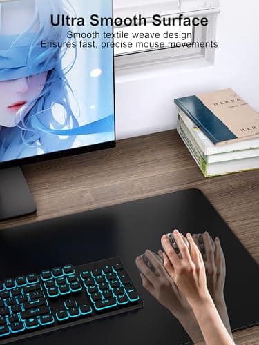 TopMade Wireless Charging Mouse Pad, Waterproof Gaming Mousepad with Ultra-Smooth Surface, Non-Slip Base, 31.5"x15.75" XXL Large Desk Pad, Classic Black Computer Desk Mat for MacBook, PC, Laptop