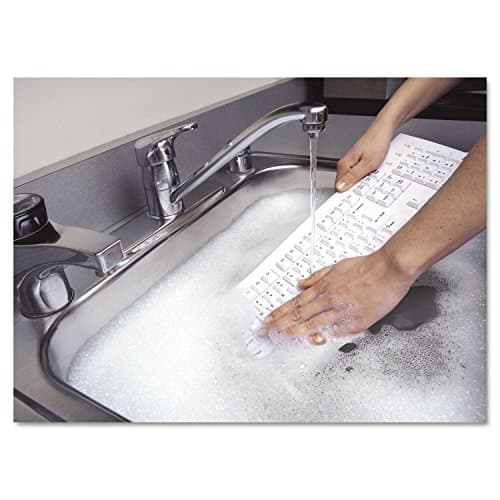 Kensington 64406 Pro Fit USB Washable Keyboard, 104 Keys, Wired, White