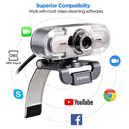 papalook PA452 Full HD 1080P Webcam with Microphone, Plug and Play USB Web Camera 65° View Angle for PC Computer Laptop Video Calling Online Class YouTube Zoom Meeting Teams, Compatible with Windows