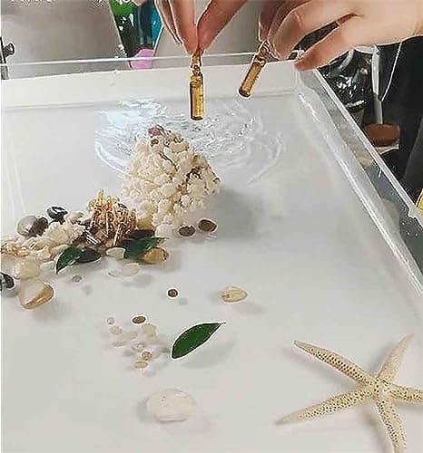 Transparent Acrylic Water Tank Shallow Sink Photo Studio Kit Tabletop Shooting Props Coffee Tray Desktop Cosmetics Storage Tray (20x20x5cm)