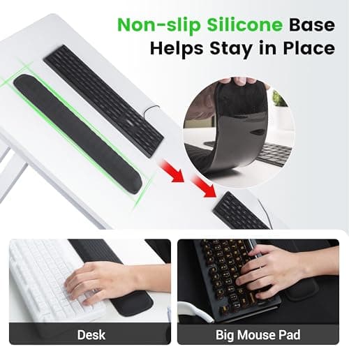 MEKASS Keyboard Wrist Rest, Soft Memory Foam Wrist Support for Keyboard, Keyboard Hand Rest Pad for Wrist Pain Relief, Keyboard Wrist Guard for Long Hours of Work, Gaming, Studying（Classic Black）