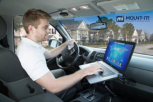 Mount-It! Laptop Vehicle Mount, No-Drill Computer Seat Mount, Full Motion Adjustable Design for Auto, Truck, Car, Van Use