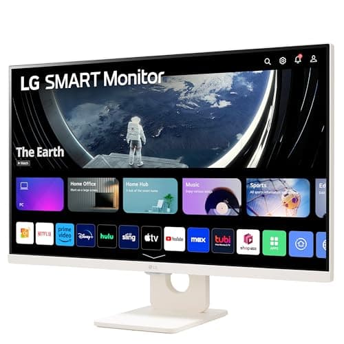 LG 27SR50F-W Smart Monitor 27-Inch FHD (1920x1080) IPS Display, webOS 23, HDR 10, x2 Built-in Speakers, AirPlay 2, Screen Share, Bluetooth, ThinQ App, Remote Control, White