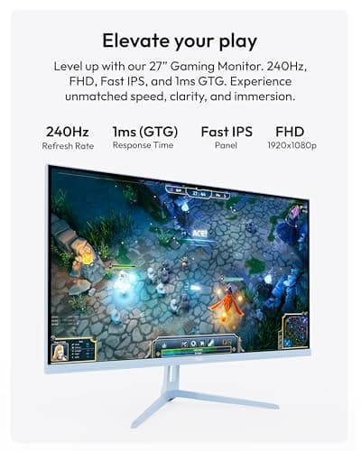 Pixio PX279 Wave Blue 27 inch 240Hz Refresh Rate FHD 1080p Resolution Fast IPS Panel 1ms GTG Resonse Time Gaming Monitor with Adaptive Sync