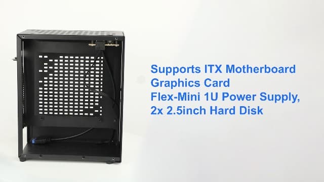Aluminum Mini ITX Case with PCIe 3.0 Riser, JOYJOM Mini PC Case, SFF Small Form Factor PC Case, TX Computer Gaming Case Supports GPU Graphics Card (Black)