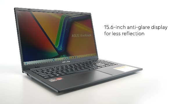 ASUS Vivobook Go 15.6” FHD Slim Laptop, AMD Ryzen 3 7320U Quad Core Processor, 8GB DDR5 RAM, 256GB SSD, Windows 11 Home, Fast Charging, Webcam Shield, Military Grade Durability, Black, E1504FA-AB34