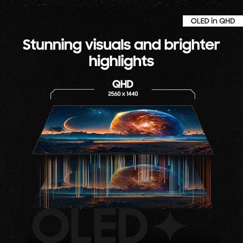 Samsung 27” Odyssey OLED G6 (G61SD) QHD & QD-OLED 240Hz 0.03ms FreeSync Premium Pro Gaming Monitor with Sleek Metal Design, 3 Year Warranty, US, LS27DG610SNXZA