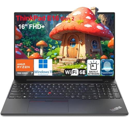 Lenovo ThinkPad E16 G2 16" FHD+ Business Laptop Computer, AMD Octa-Core Ryzen 7 7735HS (Beat i7-1355U), 64GB DDR5 RAM, 2TB PCIe SSD, WiFi6E, Backlit KB, Fingerprint Reader, Windows 11 Pro, Vent-Hear