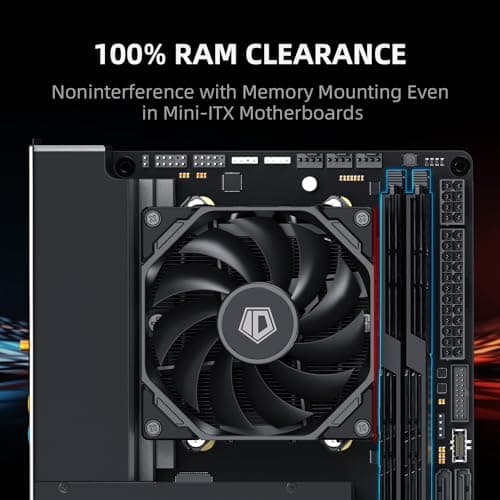 ID-COOLING IS-40-XT Black - 47mm Height Low Profile CPU Cooler, 4 Direct-Contact Heat Pipes Air Cooler for HTPCs, ITX, and Small Form Factor Builds, 92×92×15mm Slim Fan, Support Intel & AMD Socket