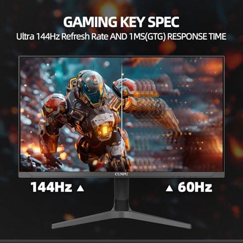 32 Inch 4K 144Hz Gaming Monitor, UHD Fast IPS Panel, 1ms GTG, sRGB 120%, Freesync & G-Sync, DisplayPort, HDMI 2.1, Built-in Dual Speakers, Support PS5 120Hz VRR, VESA, Height/Vertical Adjustment